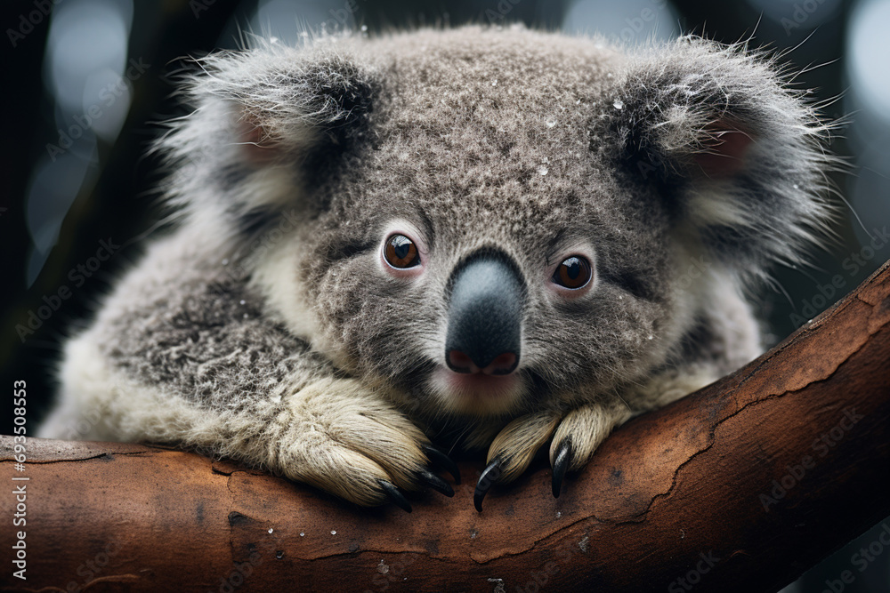 A simple and heartwarming depiction of a koala in a hugging pose, emphasizing connection and minimalism.