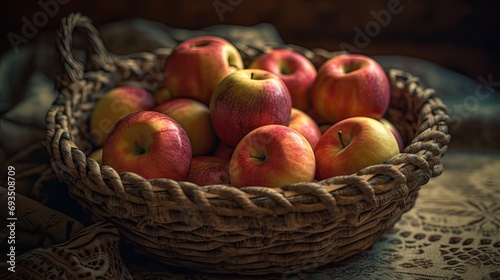 Illustration of various 3D apples with various designs