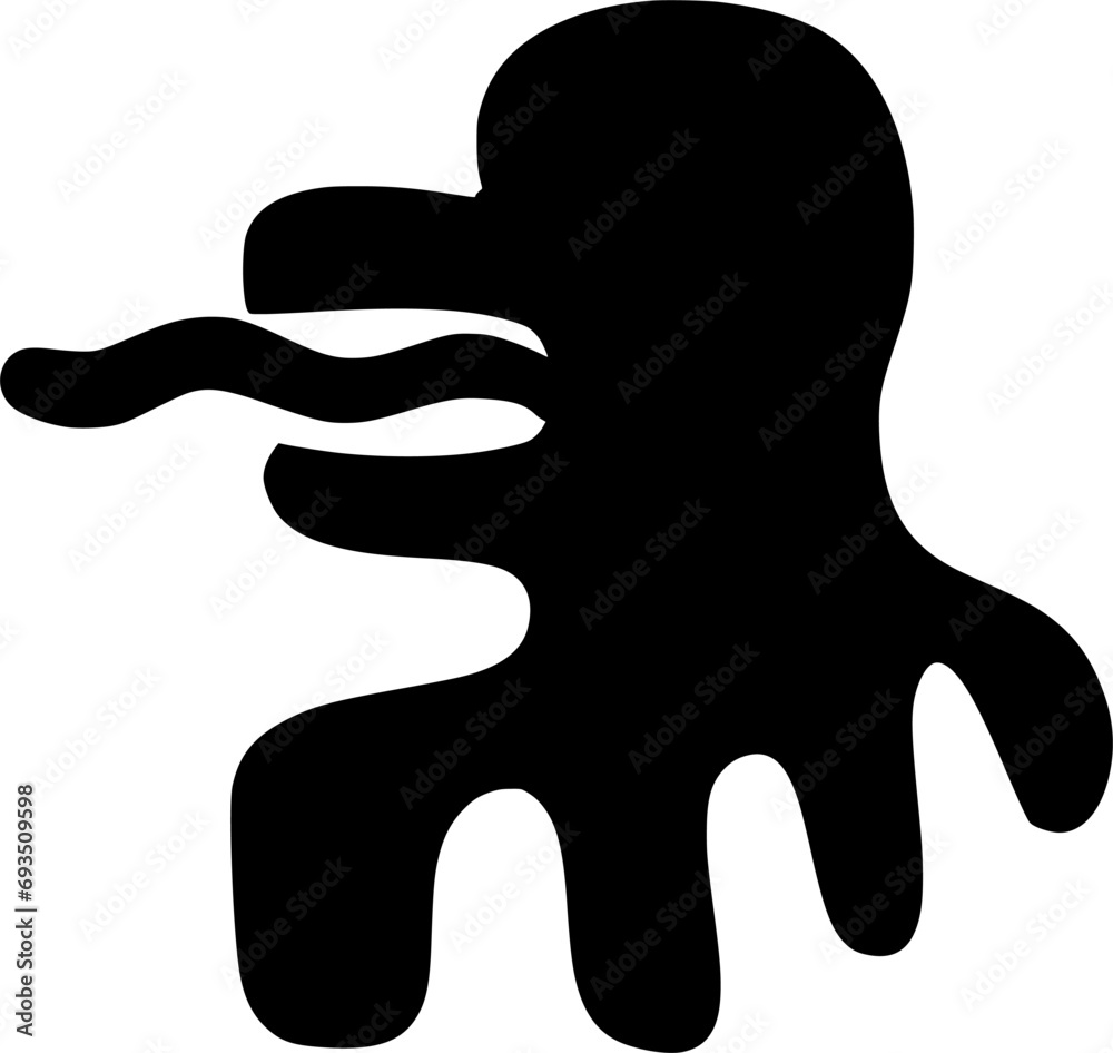 Vector silhouette of Alien on white background
Vector silhouette of Alien on white background