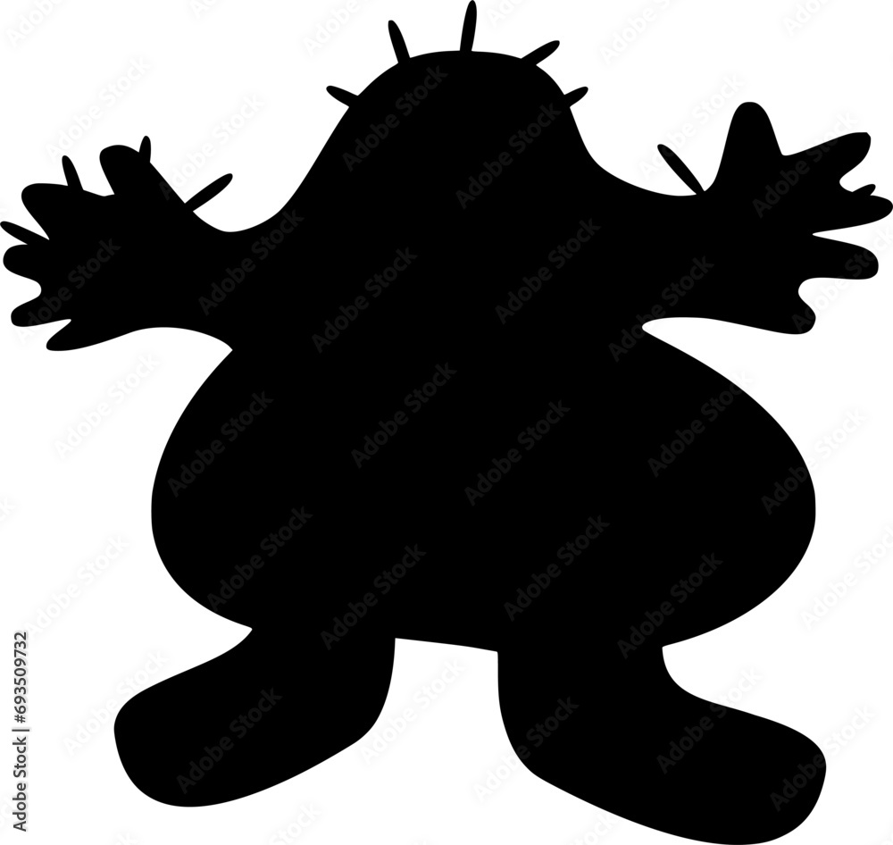 Fototapeta premium Vector silhouette of Alien on white background 