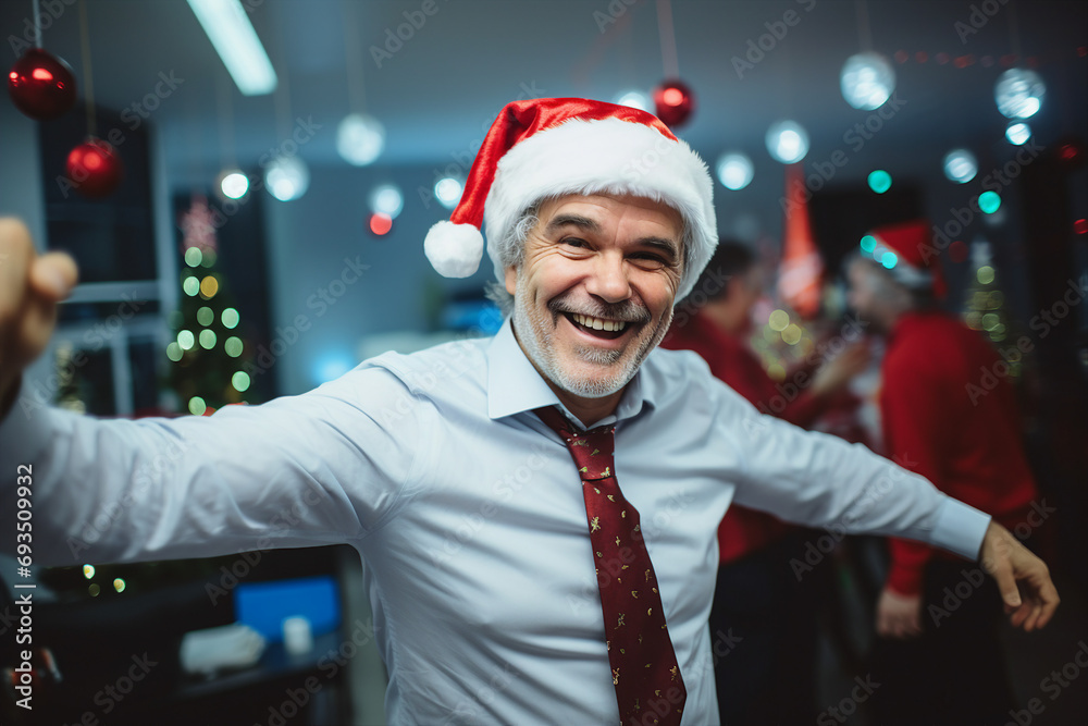 AI generated picture of happy cheerful people celebrate newyear party in office AI generated picture of happy cheerful people celebrate newyear party in office