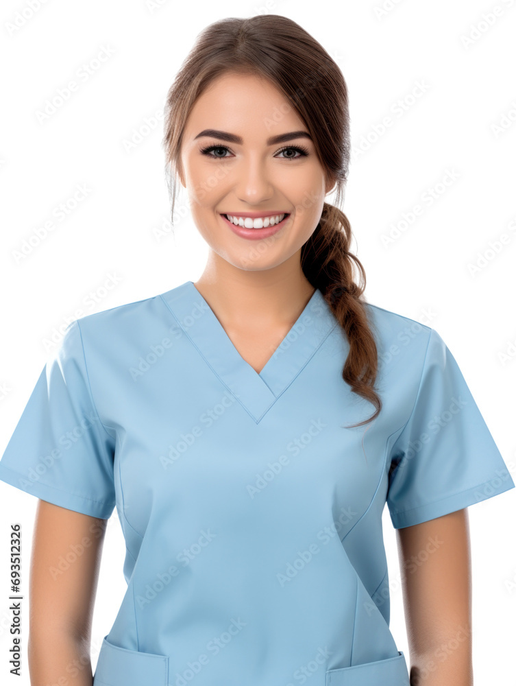 Young female medical nurse in transparent background Young female medical nurse in transparent background