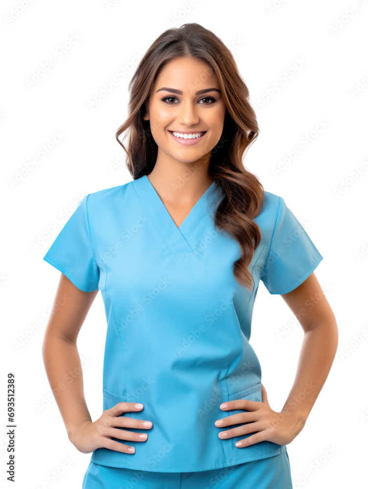 Young female medical nurse in transparent background Young female medical nurse in transparent background