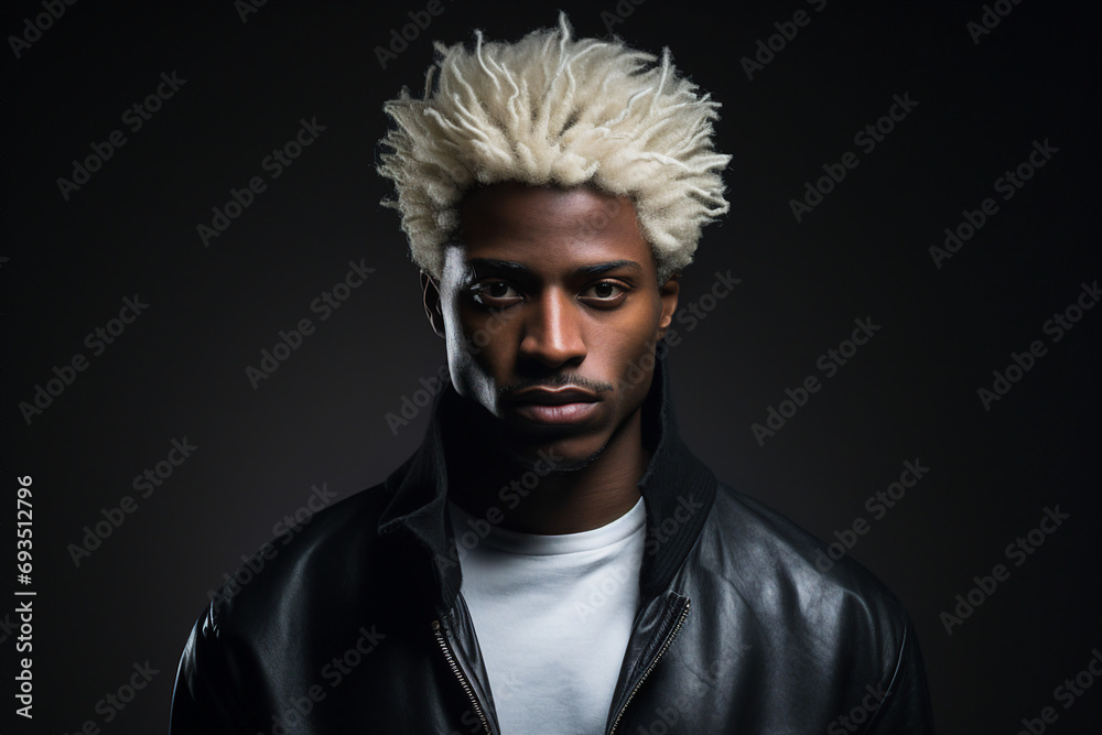 Obraz premium Photography of a nice groomed man made with generative ai isolated on dark black background