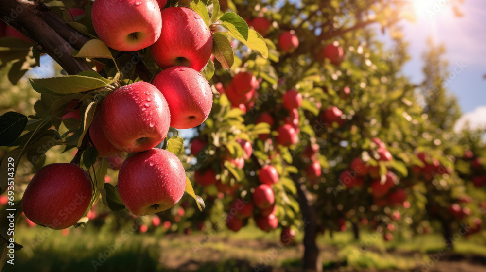 Fruit apple sun garden, business farming and entrepreneurship, harvest.