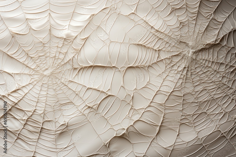 Obraz premium cobweb macro on light background. ai generated