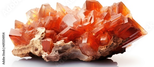 Big Austrian museum aragonite crystal on white.