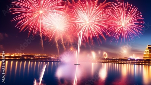 cinematic new years fireworks wallpaper