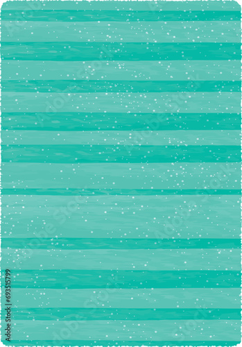 かわいい水彩のボーダー 背景・壁紙（緑）_A3縦