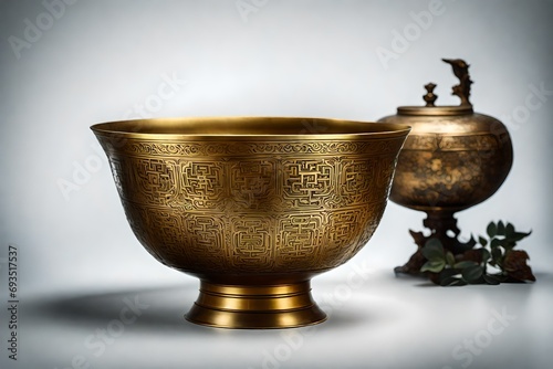 brass bowl, Chinese antique vase