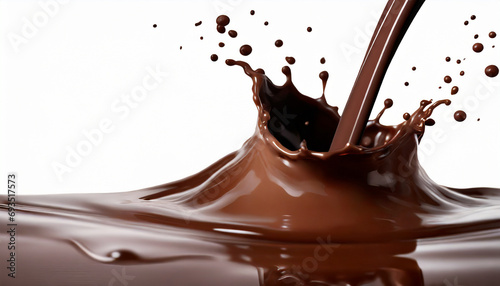 Dark Chocolate splash, chocolate flowing, 3d illustration