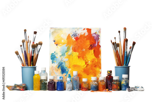 Canvas Crafting Paintbrush Ensemble isolated on transparent background photo