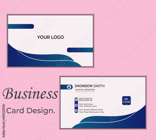 modern business card design . double sided business card design template .