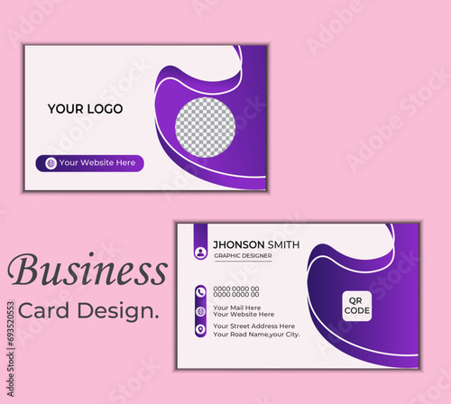 modern business card design . double sided business card design template .