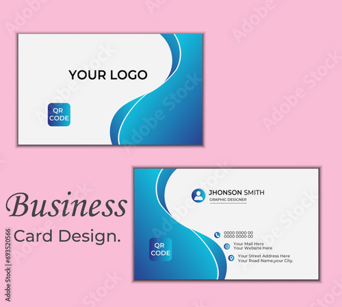 modern business card design . double sided business card design template .