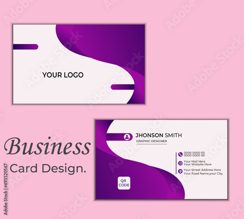 modern business card design . double sided business card design template .