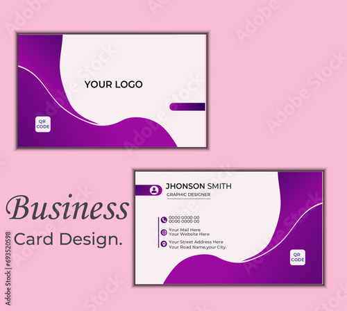 modern business card design . double sided business card design template .