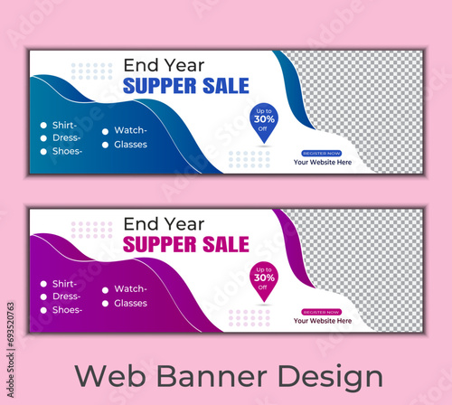  vector set of two professional corporate business banners design.