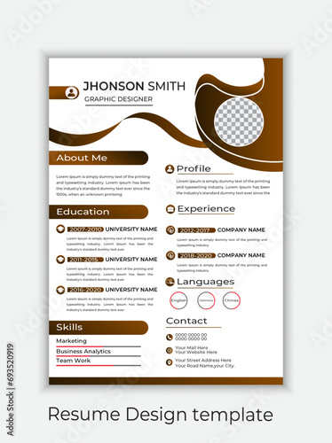 Clean Modern Resume and Cover Letter Layout Vector Template for Business Job Applications, Minimalist resume cv template, Resume design template, cv design, multipurpose resume design minimal Design