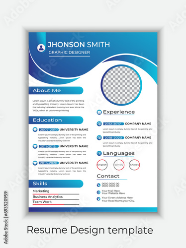 Clean Modern Resume and Cover Letter Layout Vector Template for Business Job Applications, Minimalist resume cv template, Resume design template, cv design, multipurpose resume design minimal Design