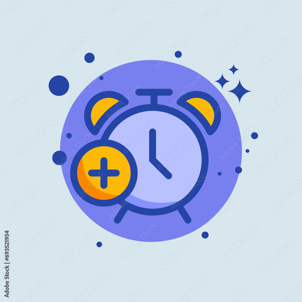 Add alarm flat illustration. Timer signs vector illustration. Add alarm flat illustration. Timer signs vector illustration.