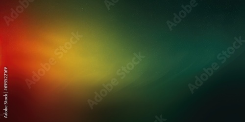 Abstract color gradient on dark grainy background, green yellow red noise texture header poster banner design, copy space photo