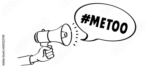 Slogan #metoo. MeToo as a new movement, against sexual misconduct. Awareness campaign against sexual abuse, sexual harassment and rape culture