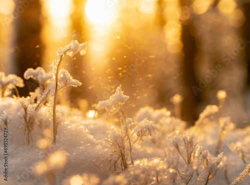 Snowy forest wallpaper. Winter holiday background.