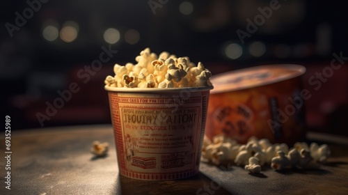 Illustrations of various pop corn images that are unique and look crispy and delicious photo
