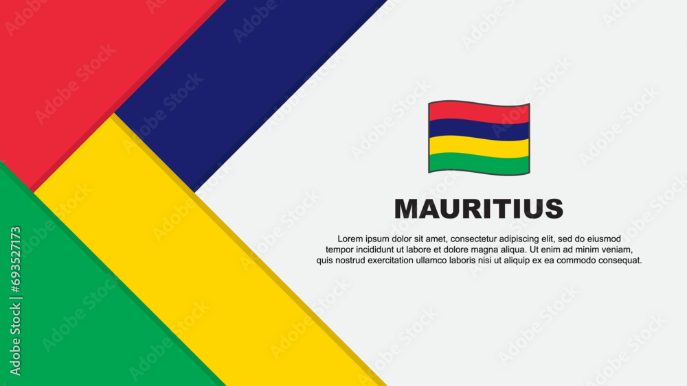 Obraz premium Mauritius Flag Abstract Background Design Template. Mauritius Independence Day Banner Cartoon Vector Illustration. Mauritius Illustration