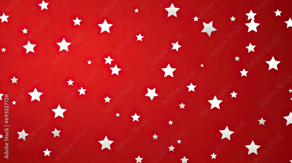 Festive atmosphere with white stars on a red background. Holiday seamless pattern. Christmas star. Stars pattern for gift paper, fabric, clothing, textiles, surface texture, cardboard. New Year. Festive atmosphere with white stars on a red background. Holiday seamless pattern. Christmas star. Stars pattern for gift paper, fabric, clothing, textiles, surface texture, cardboard. New Year.