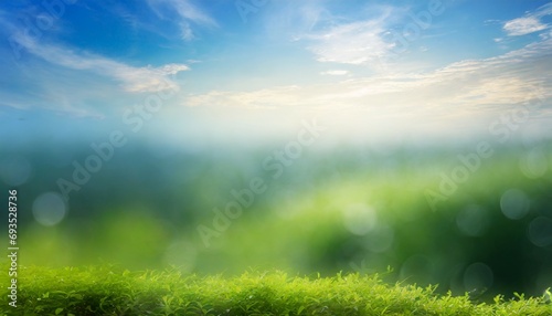 world environment day concept abstract blurred beautiful green and blue sky background