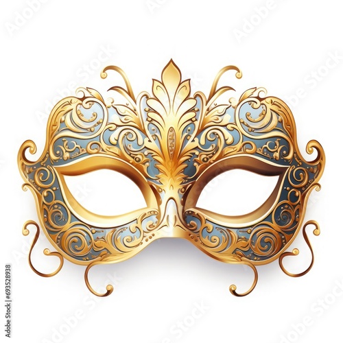 Venetian carnival mask isolated on white background masquerade one mask template for carnival