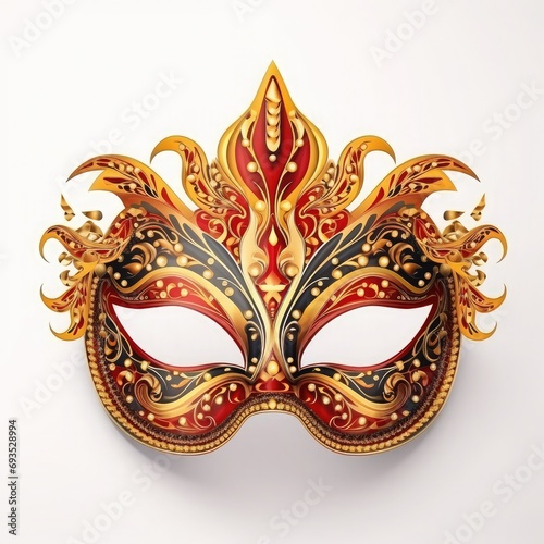 Venetian carnival mask isolated on white background masquerade one mask template for carnival © sambath