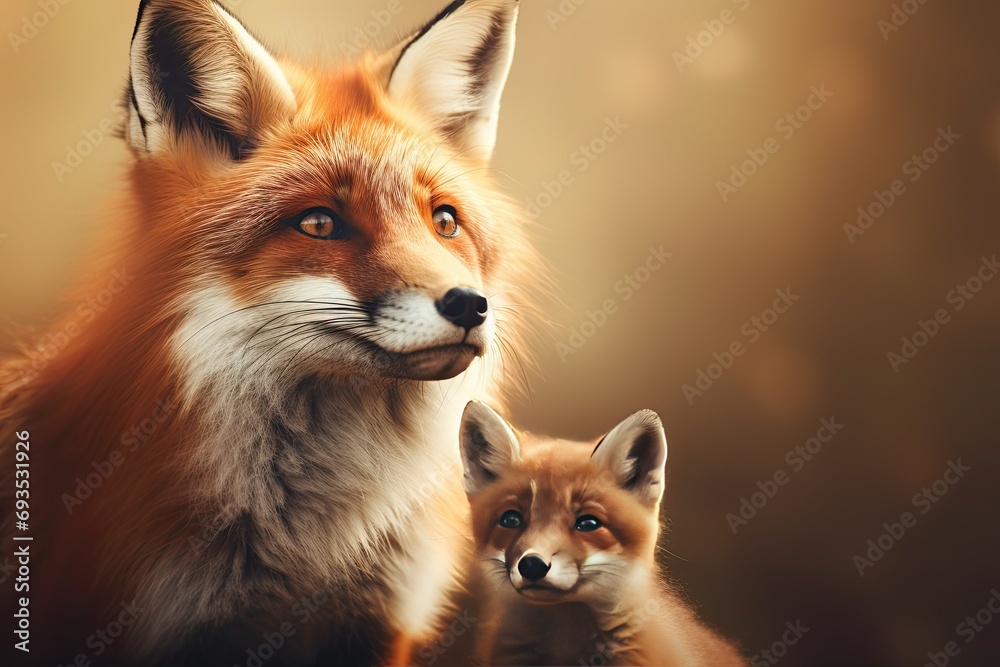 Fototapeta premium Animal, Mother and Child.