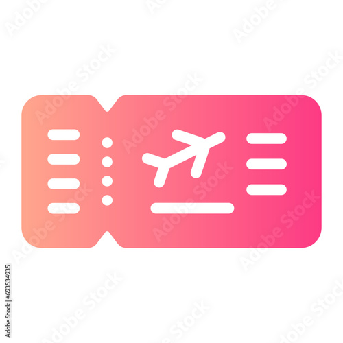 plane ticket gradient icon
