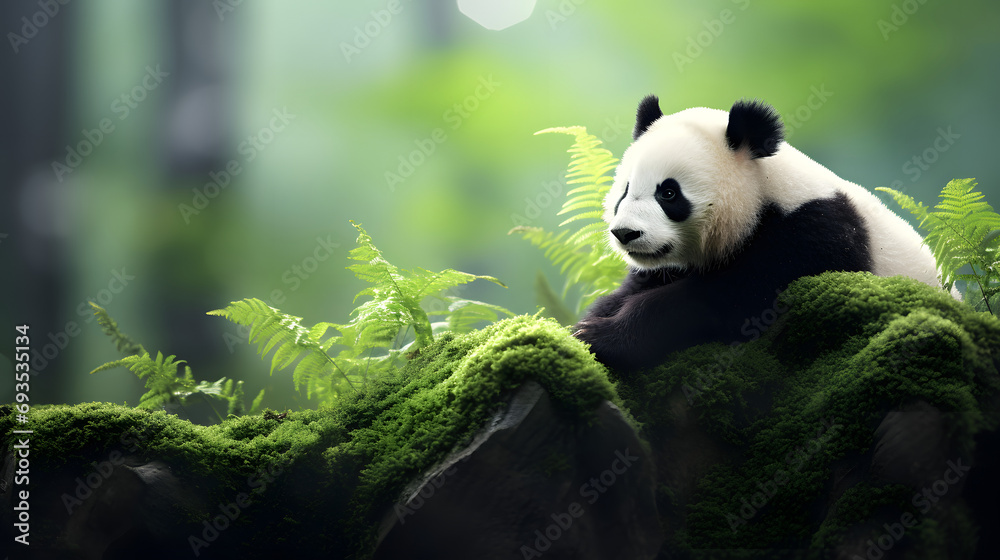 Background Image Showcasing the Adorable Elegance of Playful Pandas. Background Image Showcasing the Adorable Elegance of Playful Pandas.