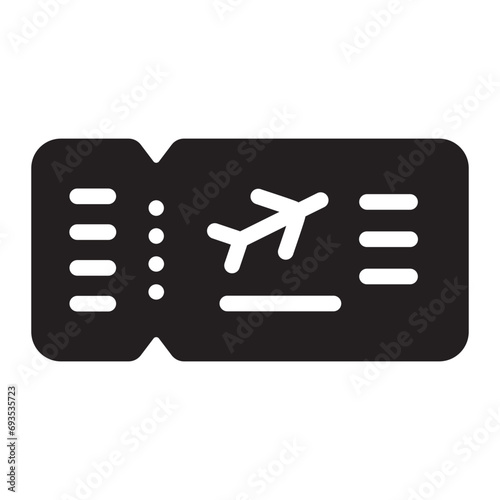 plane ticket glyph icon