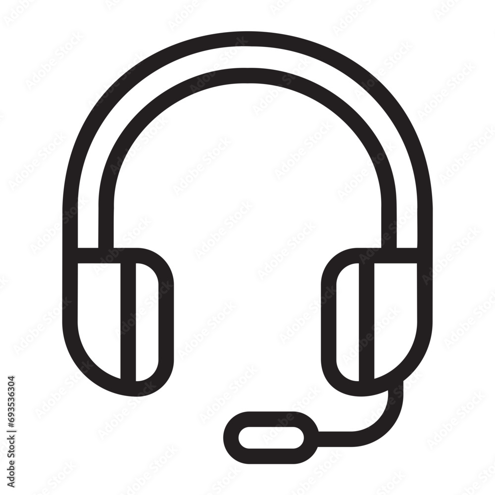 headset line icon headset line icon