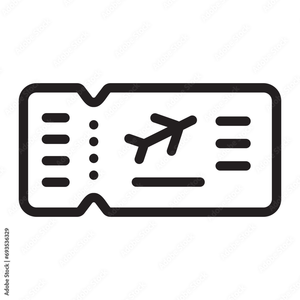 plane ticket line icon plane ticket line icon