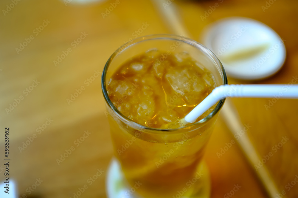 Close-up of the cold ice oolong tea. Food and drink concept. Close-up of the cold ice oolong tea. Food and drink concept.
