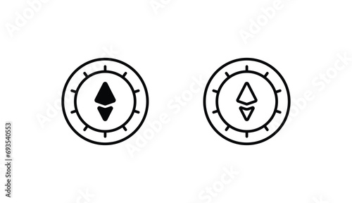 Etherum icon design with white background stock illustration photo