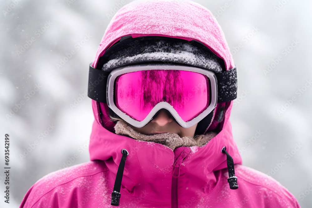 Portrait of young human in ski mask. Neural network AI generated art Portrait of young human in ski mask. Neural network AI generated art