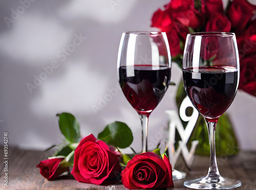 Detailed hearts wine roses cozy sharp
