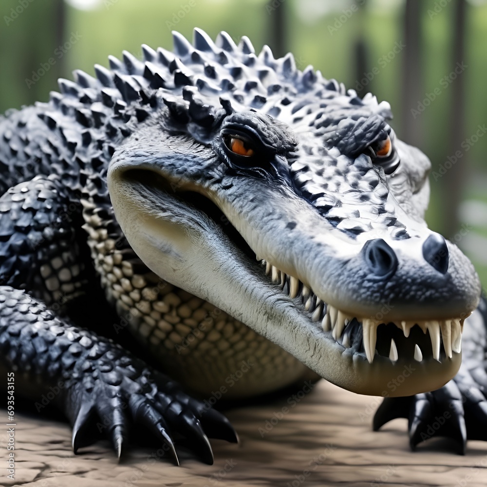 Obraz premium crocodile in the winter forest