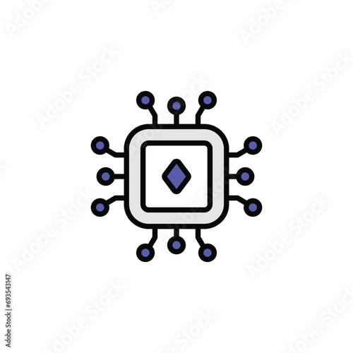Etherum Asic icon design with white background stock illustration