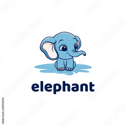 elephant logo on white background. Vector illustration for tshirt, website, print, clip art and poster