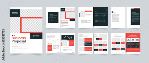 Business proposal template design or company proposal layout 12 pages design
