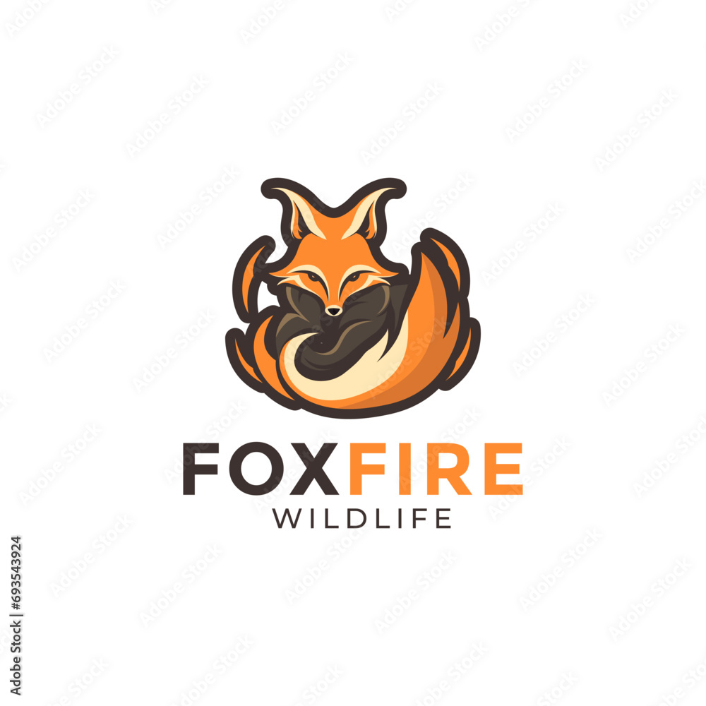 Obraz premium fox logo on white background. Vector illustration for tshirt, website, print, clip art and poster