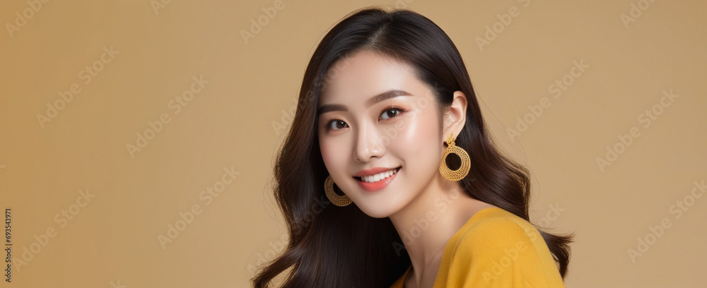 Beautiful Chinese good woman nice fashion half body eye contact Beautiful Chinese good woman nice fashion half body eye contact